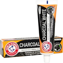 ARM & HAMMER charcoal whitening toothpaste tube with white cap and matching box