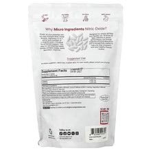 Nitric oxide booster supplement pouch, back label with Supplement Facts and QR code