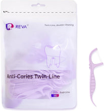 Dental floss picks twin-line, purple pick with fresh lime flavor, 200-count pack