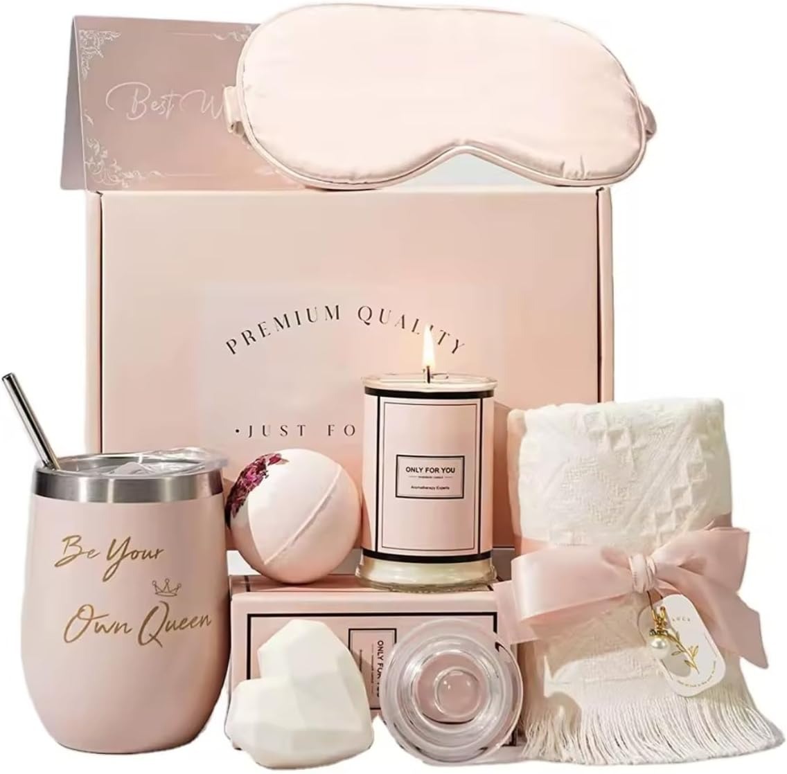 Luxury Spa Gift Box for Women – Self-Care & Relaxation Set with Elegant Packaging – Birthday, Christmas, Valentine’s Day, Mother’s Day - for Mom, Wife, Girlfriend, Sister, Friend (Rose)