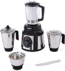 Geepas 5-IN-1 Mixer Grinder- GSB5457N| 1000 W Powerful Copper Motor and Stainless Steel Jars| Modern Design, Durable Body, Robust Handles and Sharp Blades| 2 Years Warranty