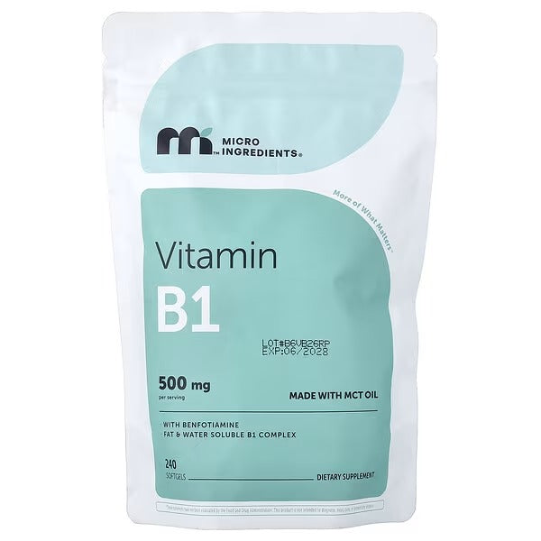 Micro Ingredients, Vitamin B1 with Benfotiamine, 240 Capsules