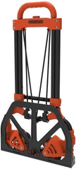 Black & Decker Folding Stair Climbing Trolley, Heavy Duty Steel Dolly Cart, Great Load Capacity, Folds for Storage, 6-Wheeler, Black & Orange