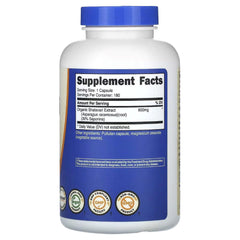 Nutricost Shatavari supplement bottle back with Supplement Facts panel