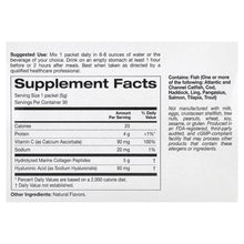 Supplement Facts panel for collagen peptides with vitamin C and hyaluronic acid