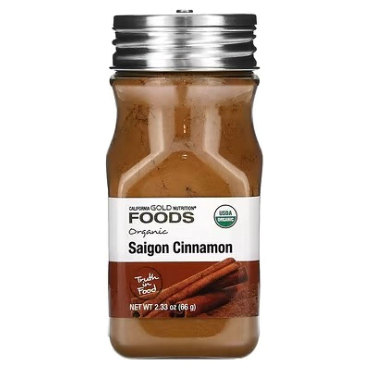California Gold Nutrition Foods Organic Saigon Cinnamon Powder – 2.33 oz (66 g) | Rich Aroma & Premium Quality Spice