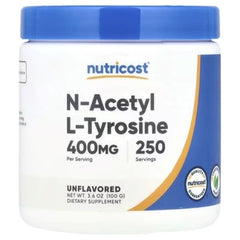Nutricost N-Acetyl L-Tyrosine Powder Unflavoured 100g (3.6 oz) | Amino Acid Supplement