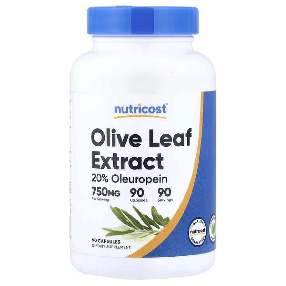 Nutricost Olive Leaf Extract 750mg Capsules – 90 Capsules | Premium Herbal Supplement for Daily Wellness Support