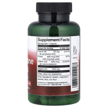 Homocysteine supplement bottle with black cap and Supplement Facts label