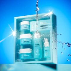 e.l.f. SKIN Holy Hydration! مجموعة العناية بالبشرة الصغيرة "مرطب للأبد" - غسول ومزيل مكياج ومرطب وكريم للعين (حجم مناسب للسفر)