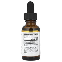 Folinic acid liquid supplement bottle with dropper, amber with back Supplement Facts label