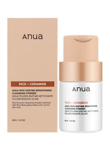 Enzyme brightening cleansing powder bottle with beige pump and product box