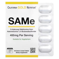 California Gold Nutrition SAMe (Butanedisulfonate) 400 mg – 60 Enteric-Coated Tablets
