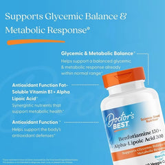 Doctor's Best, Benfotiamine 150 + Alpha-Lipoic Acid 300, 60 Veggie Caps