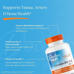 Doctor's Best, Vitamin D3 + K2, MK-7, 60 Veggie Caps
