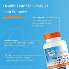 Glucosamine chondroitin supplement bottle with blue joint-support text