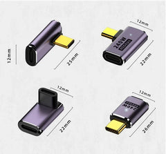 موصل شاحن USB 4.0 PD 240 واط 8K 60 هرتز لجهاز Macbook 40 جيجابت في الثانية عالي السرعة USB C OTG محول بزاوية مستقيمة على شكل حرف U ذكر إلى أنثى