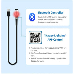 شريط إضاءة LED RGB مزود بمنفذ USB وبلوتوث وبطارية تعمل بالدراجة والسكوتر شريط مرن مزود بإضاءة خلفية LED لإضاءة الدراجة والتزلج