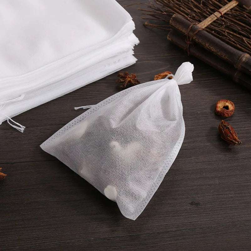 JJYY 100 Pcs Disposable Tea Bags Filter Bags for Tea Infuser with String Heal Seal, Food Grade Non-woven Fabric Spice Filters
