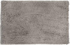 Non-Slip Microfiber Shag Bathroom Rug Mat, 53.3 by 86.3 centimeters, Platinum