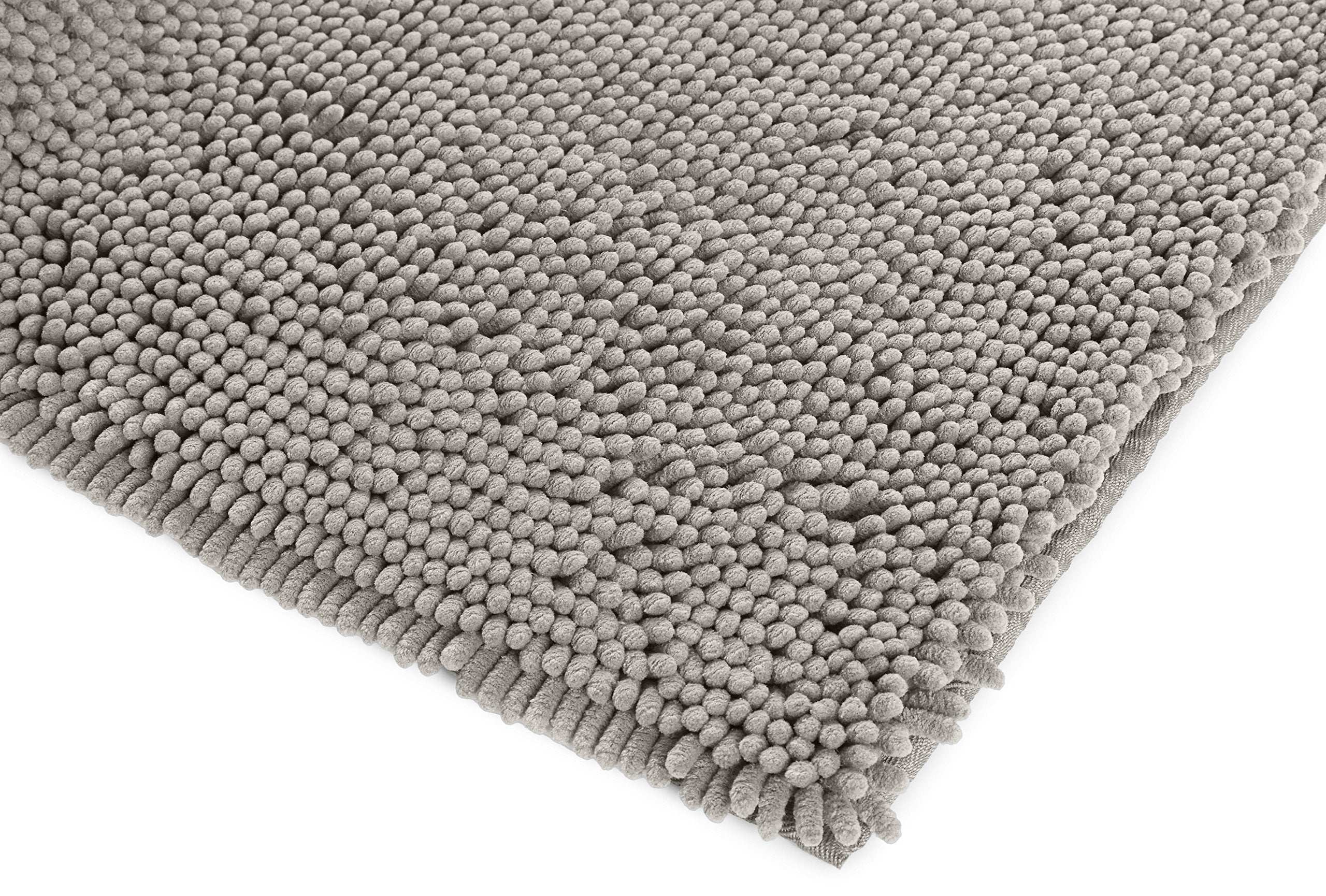 Non-Slip Microfiber Shag Bathroom Rug Mat, 53.3 by 86.3 centimeters, Platinum