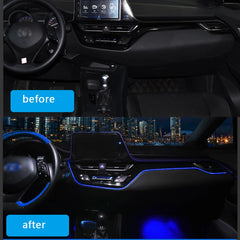 Car Interior LED Dashboard Central Frame Trim Atmosphere Light EL Wiring Neon Strip Ambient Lamp for Toyota CHR C-HR 2017-2021