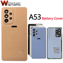 New For Samsung Galaxy A53 Back Cover Housing Rear Phone Case Door Replacement For Samsung A53 5G Battery Cover With Lens +Logo