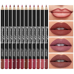 12 pcs Long-Lasting Lipstick Set with Professional Lip Liner Pencil and Matte Lip Gloss for Women Valentine's Day Gifts