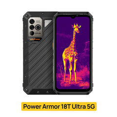 هاتف Ulefone Power Armor 18T Ultra 5G الذكي المتين، Dimensity 7050، ذاكرة وصول عشوائي (RAM) بسعة 512 جيجابايت + ذاكرة وصول عشوائي (RAM) بسعة 24 جيجابايت، حراري من FLIR®، أندرويد 13، بدقة 108 ميجابكسل