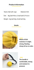 Dog Toy Balls On a Rope for Small Medium Large Dogs Chewers, Durable Interactive Ball for Training Dogs, EVA Foam Ball Floats