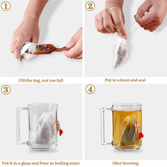 JJYY 100 Pcs Disposable Tea Bags Filter Bags for Tea Infuser with String Heal Seal, Food Grade Non-woven Fabric Spice Filters