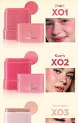 2-in-1 Flat Tube Fruit Blush & Lipstick Stick | Easy to Apply, Highlighter & Contour | Multi-Use Lip & Cheek Makeup