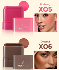 2-in-1 Flat Tube Fruit Blush & Lipstick Stick | Easy to Apply, Highlighter & Contour | Multi-Use Lip & Cheek Makeup