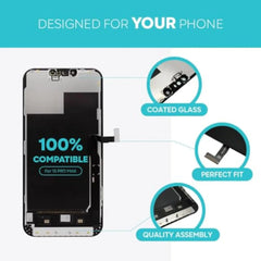 شاشة بديلة لهاتف iPhone 13 Pro Max مقاس 6.7 بوصة شاشة LCD ثلاثية الأبعاد تعمل باللمس مع إطار محول رقمي تجميع كامل