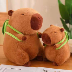 Adorable Capybara Plush Toy – Soft Stuffed Animal with Turtle Backpack