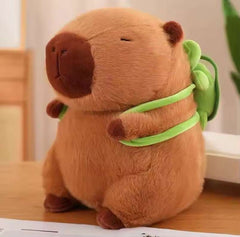 Adorable Capybara Plush Toy – Soft Stuffed Animal with Turtle Backpack