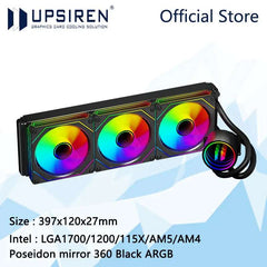 UPSIREN Poseidon mirror 360 ARGB All-in-one water cooling radiator/Infinity mirror lighting effects/TDP280W/Support LGA1700/AM5