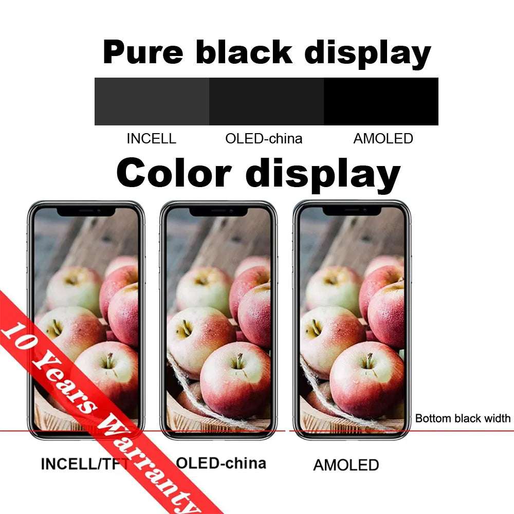 PINZHENG High Quality Display INCELL OLED OEM AMOLED For iPhone XS MAX X XR 11 12 13 MINI PRO PROMAX Screen Replacement LCD
