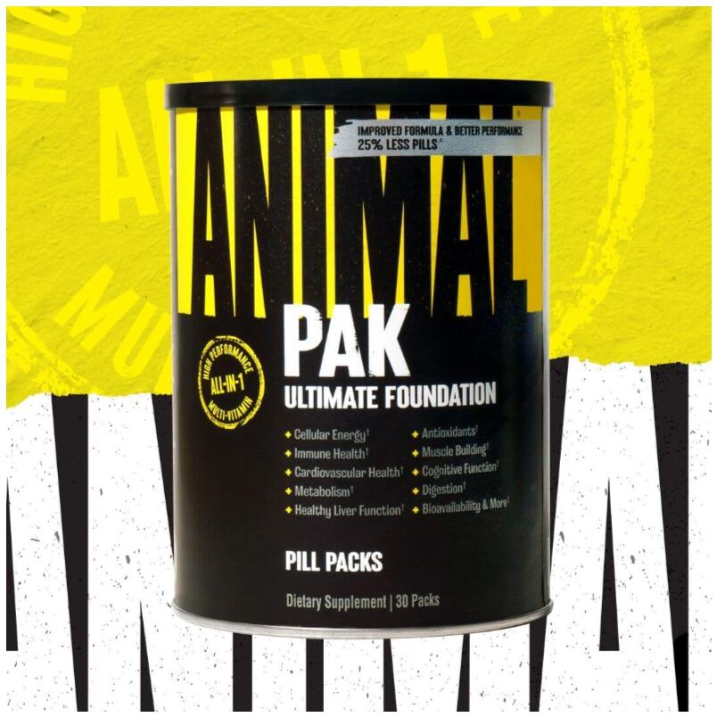 Animal Pak - Zinc, Vitamins C, B, D, and Amino Acids – Sports Nutrition Multivitamin for Women & Men, 30 Count