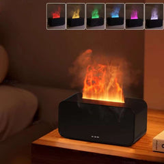 Mini Flame Air Aroma Humidifier – Essential Oil Diffuser with LED Light