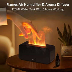 Mini Flame Air Aroma Humidifier – Essential Oil Diffuser with LED Light