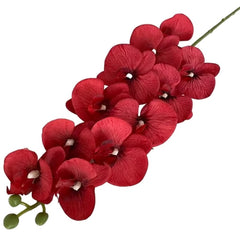 Artificial 11-Head Fabric Floral Decoration Red
