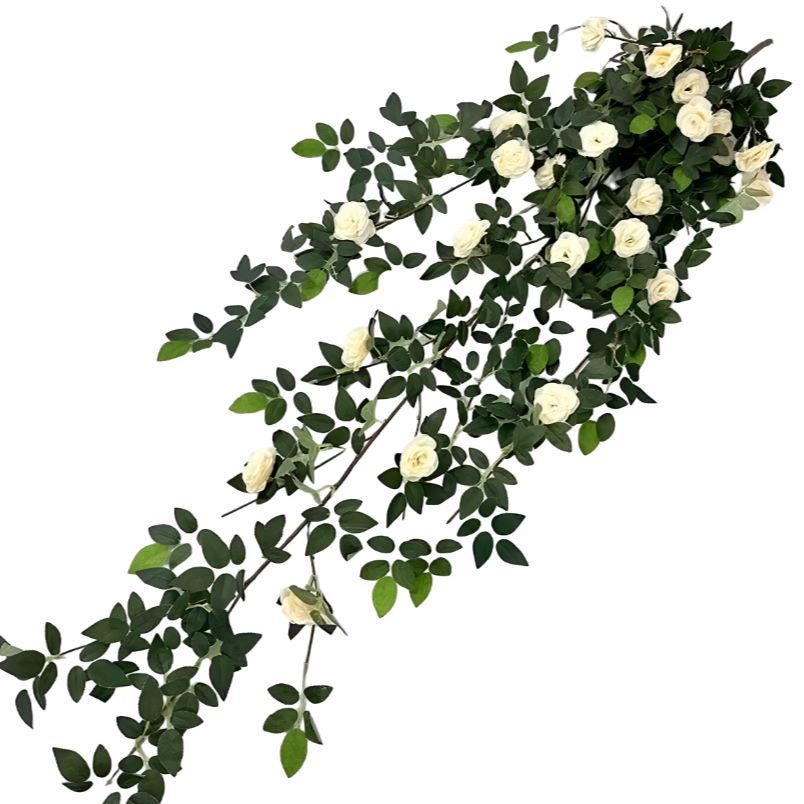 Artificial Rose Wall Hangings for Wedding & Home Decor White
