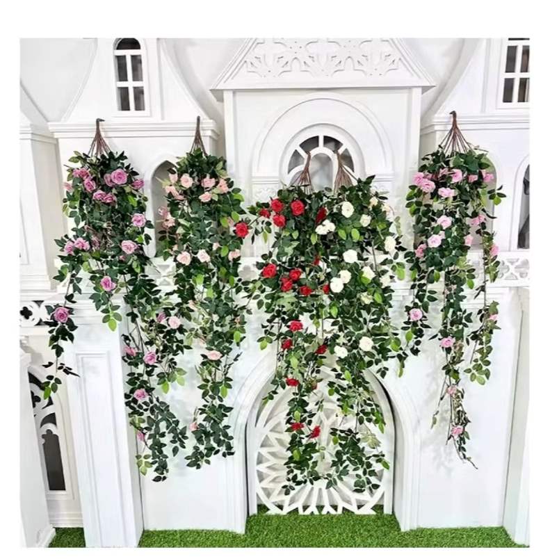 Artificial Rose Wall Hangings for Wedding & Home Decor White
