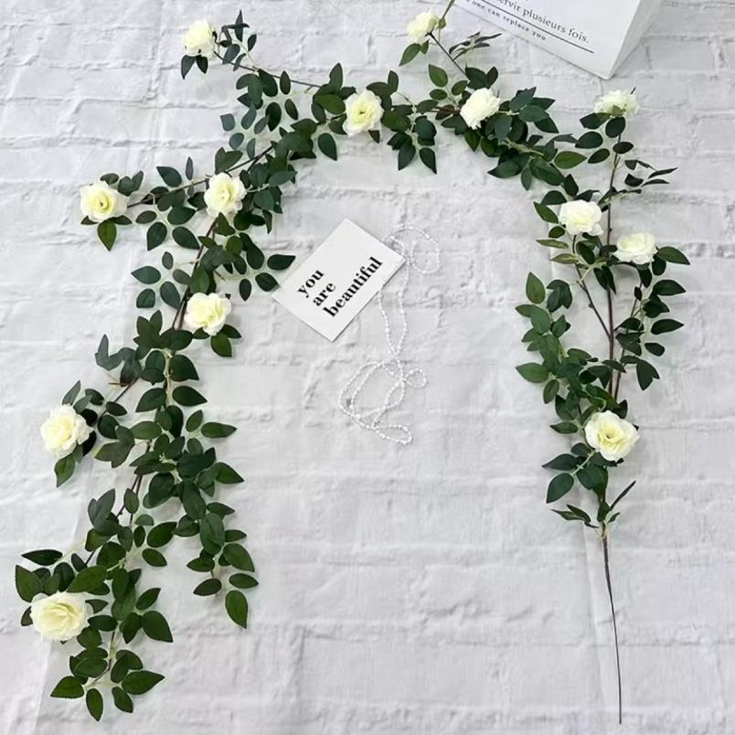 Artificial Rose Wall Hangings for Wedding & Home Decor White
