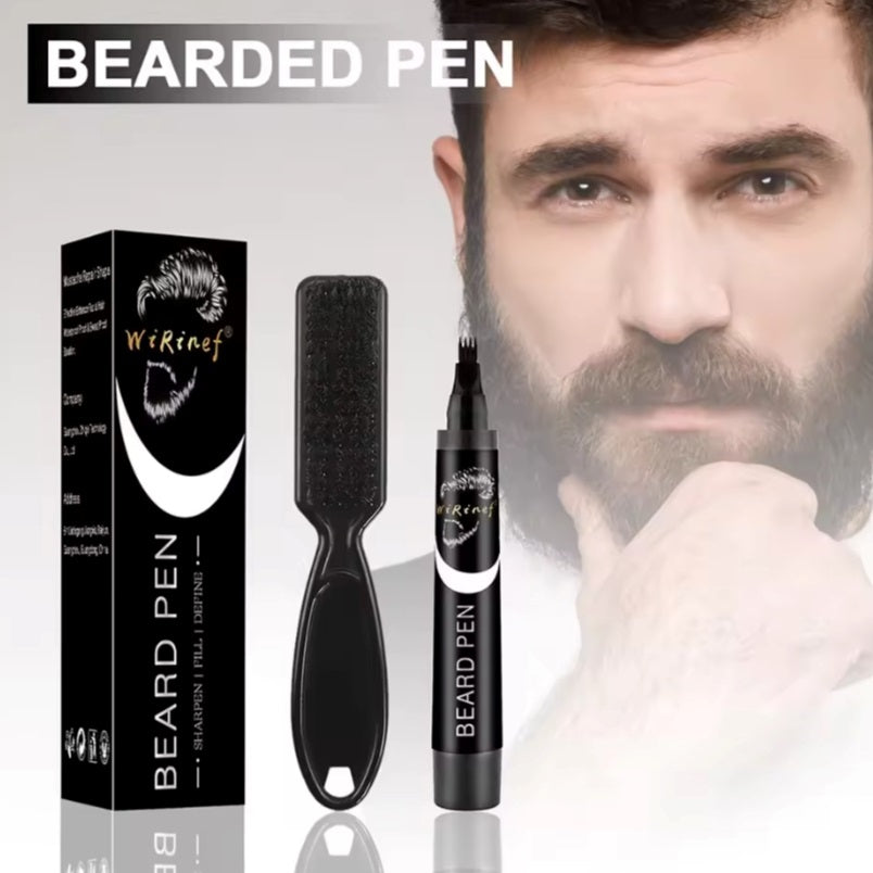 Beard Pen Filler Set – Barber Styling Pencil and Beard Enhancer Brush