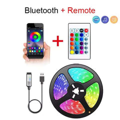 Bluetooth USB LED Strip Light – Colorful RGB Lighting for TV & Desk