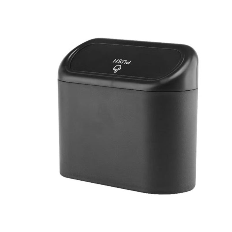 Compact Car Trash Can – Black Door-Side Hanging Dustbin for Easy Waste Disposal