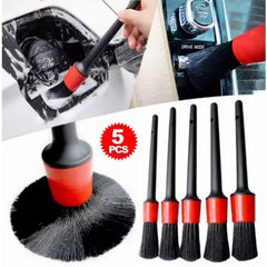 5Pcs Car Cleaning Brush Kit – Interior & Wheel Detailing Set