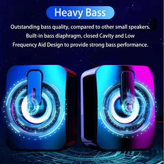 Computer Speakers – HIFI Stereo USB Sound Box with LED Lights & Mic